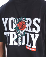 Graphic T Shirt | Yours Truly Black Typography Tee 5
