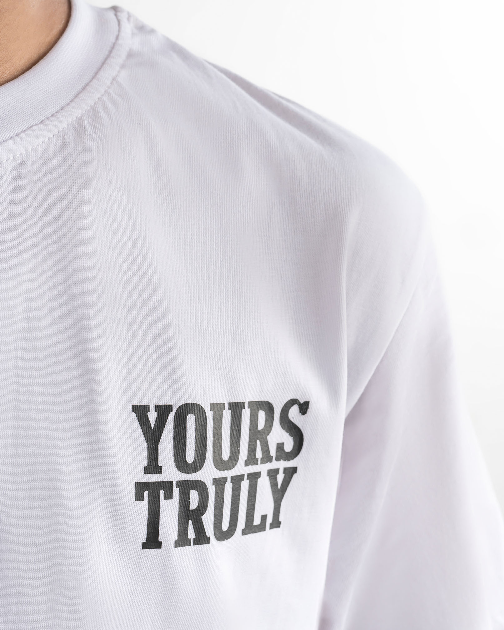 Graphic T Shirt | Yours Truly White Tee 3
