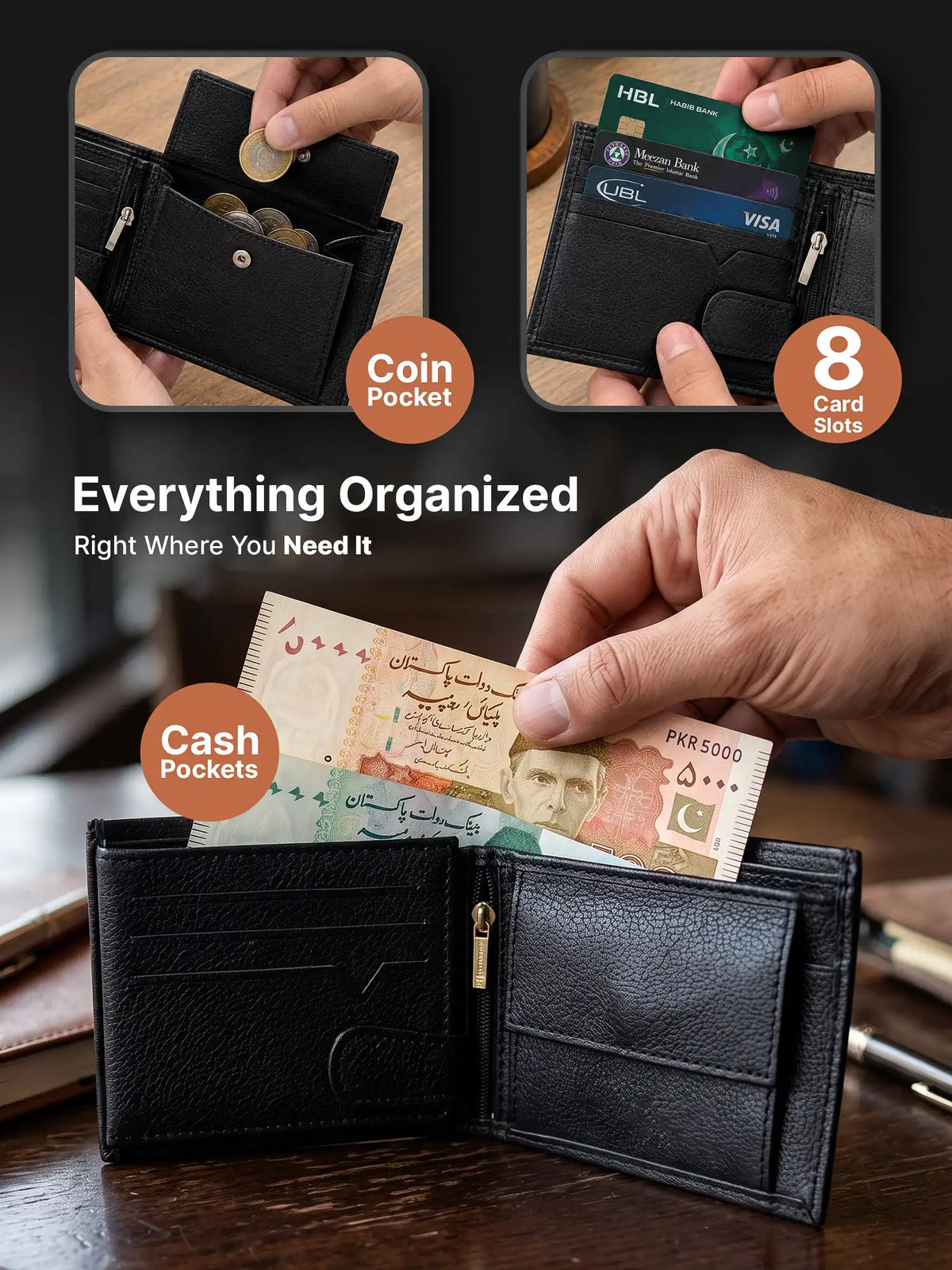 Mens Wallet - Sensei - Leather Wallet