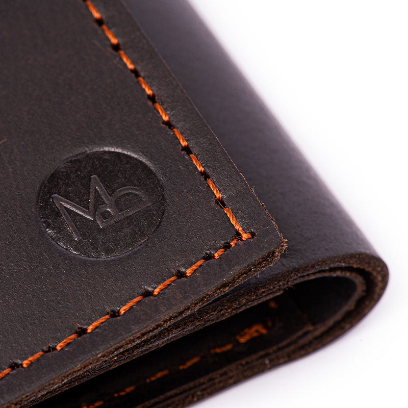 Beaucoup - Coffee Bean - Tri-Fold Leather Wallet