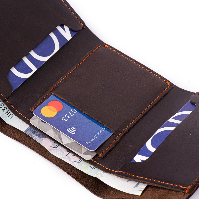 Beaucoup - Coffee Bean - Tri-Fold Leather Wallet
