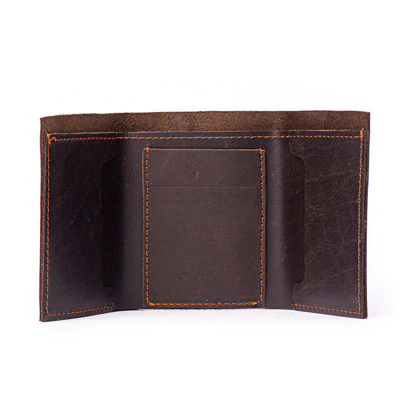 Beaucoup - Coffee Bean - Tri-Fold Leather Wallet