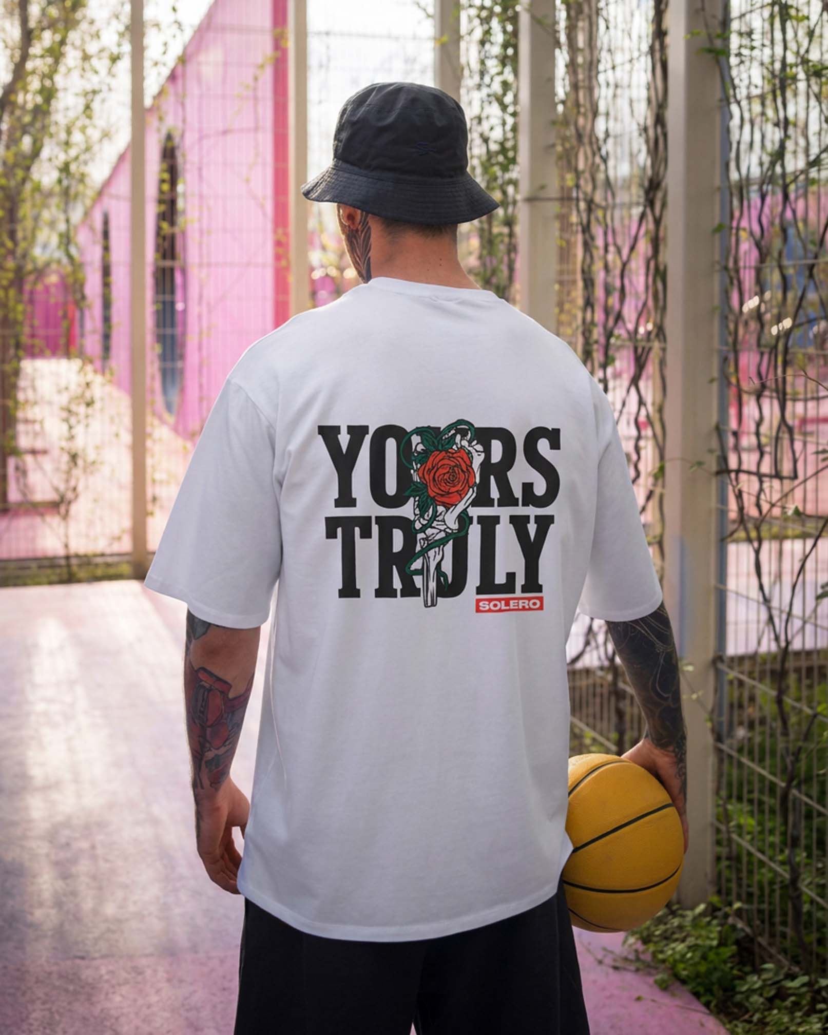 Graphic T Shirt | Yours Truly White Tee