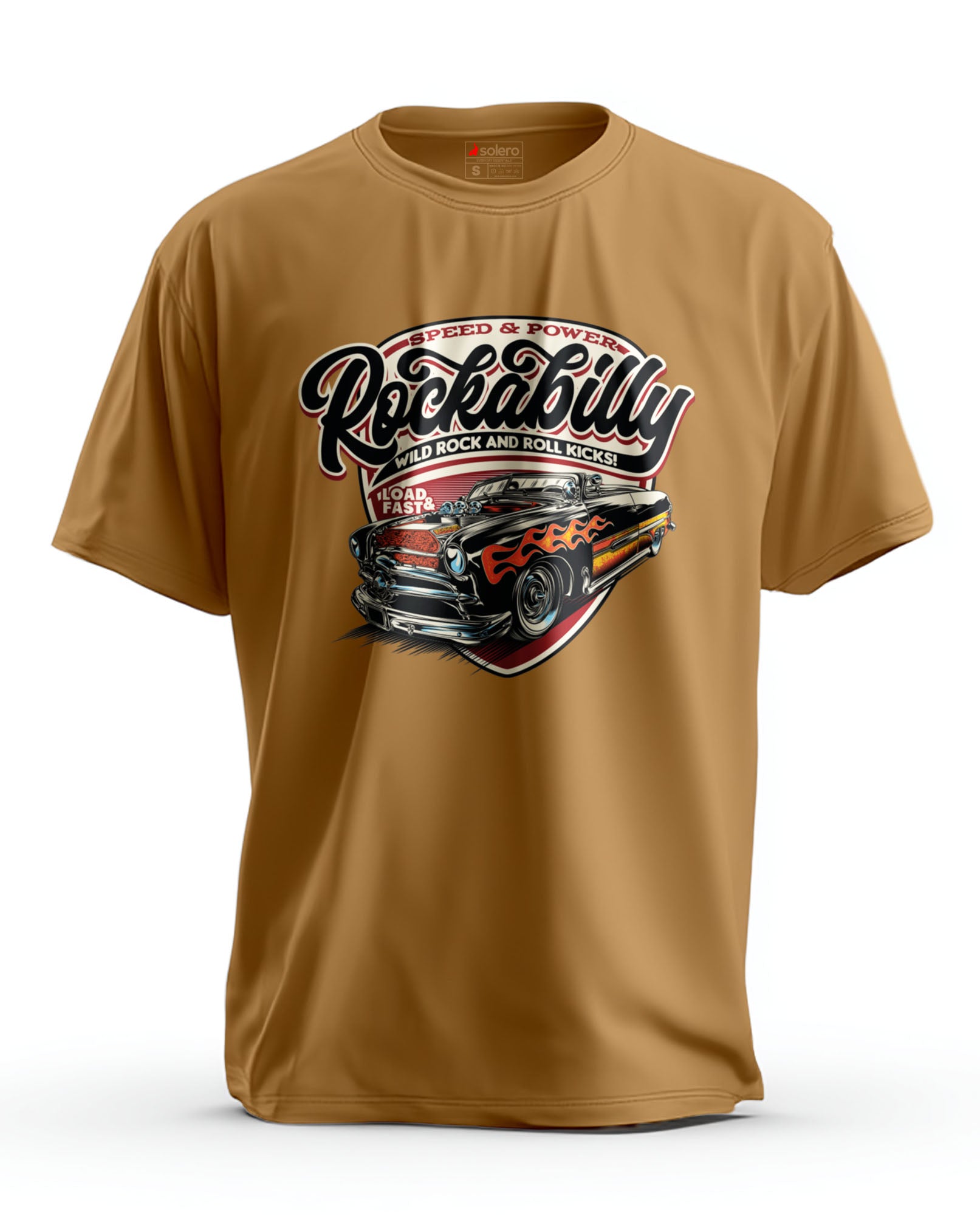 Graphic T Shirt | Rockabilly Vintage Flame Car Tee