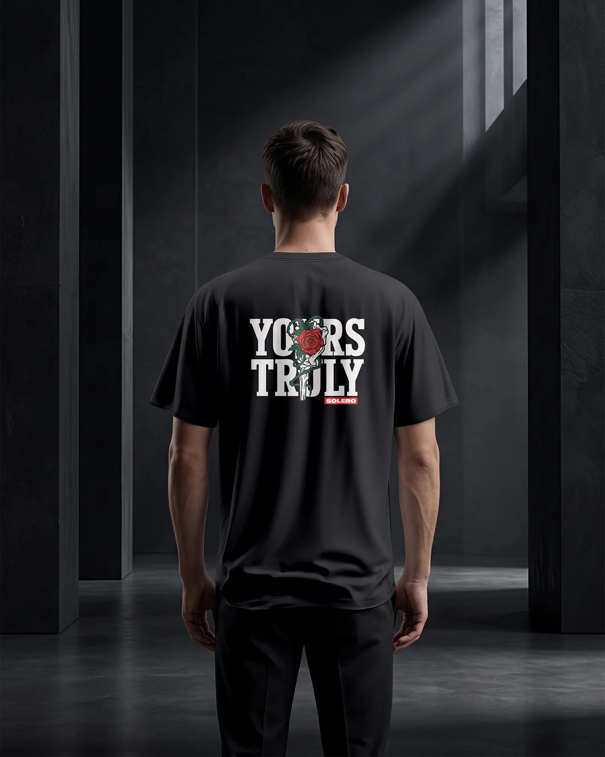 Graphic T Shirt | Yours Truly Black Typography Tee