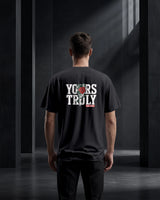 Graphic T Shirt | Yours Truly Black Typography Tee