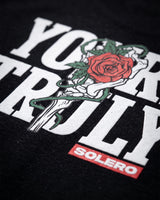 Graphic T Shirt | Yours Truly Black Typography Tee