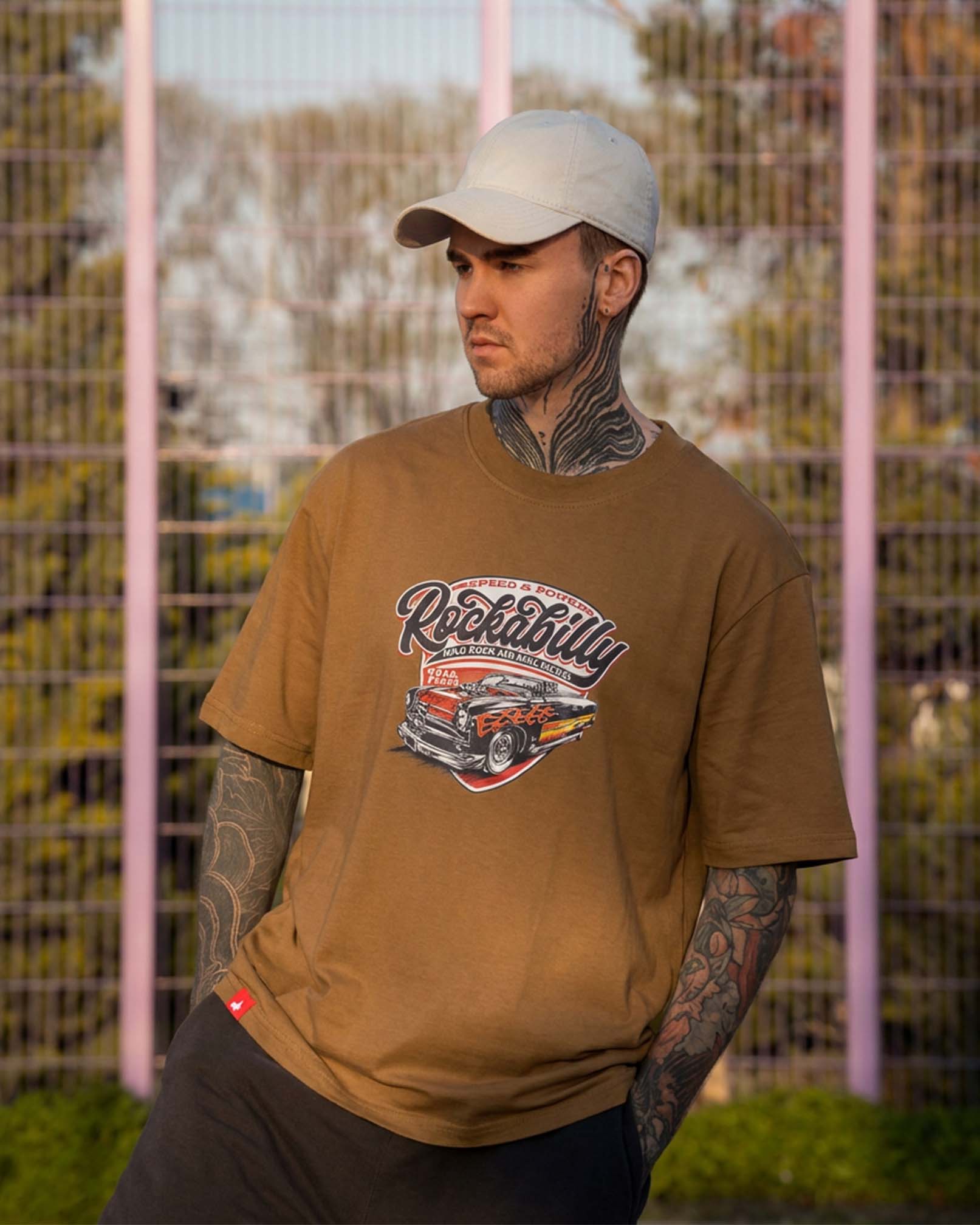 Graphic T Shirt | Rockabilly Vintage Flame Car Tee