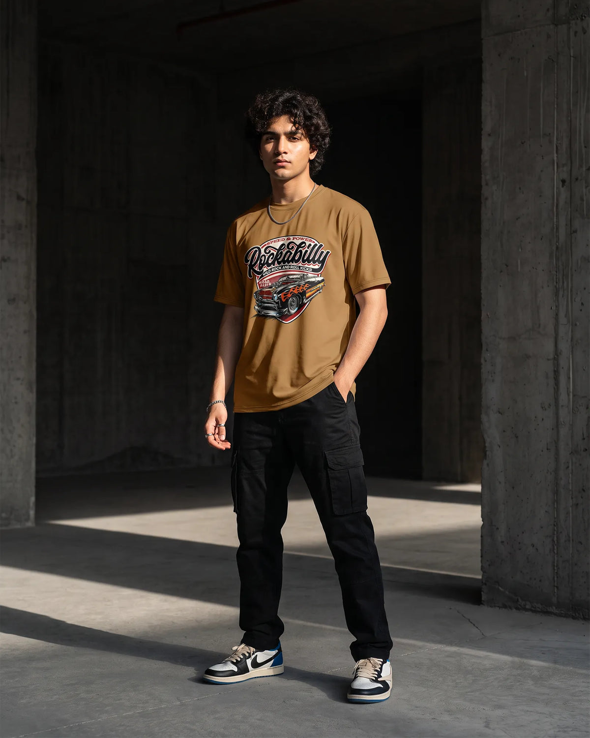 Graphic T Shirt | Rockabilly Vintage Flame Car Tee