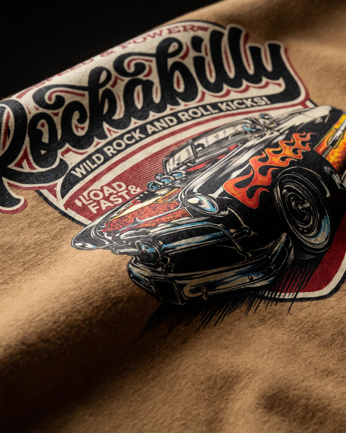 Graphic T Shirt | Rockabilly Vintage Flame Car Tee