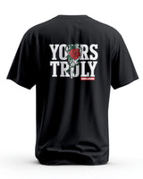 Graphic T Shirt | Yours Truly Black Typography Tee